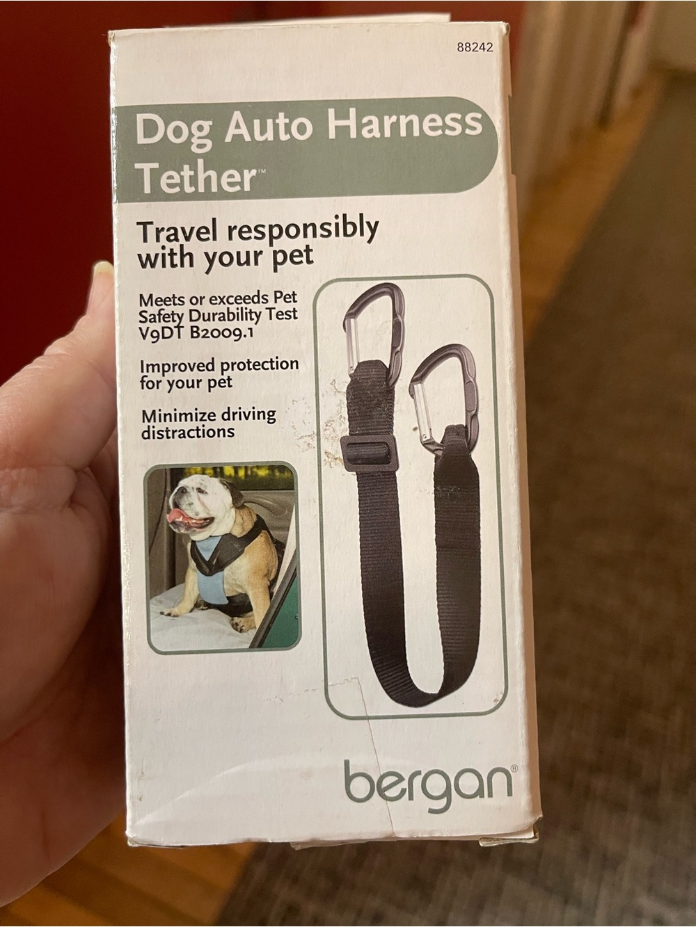 Bergan Large Dog Auto Harness Tether - Black